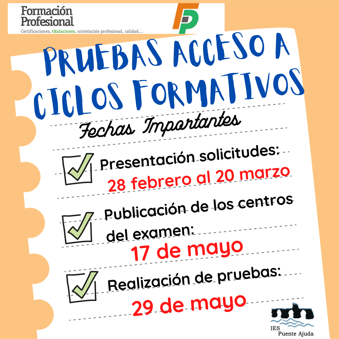 Pruebas acceso a ciclos formativos